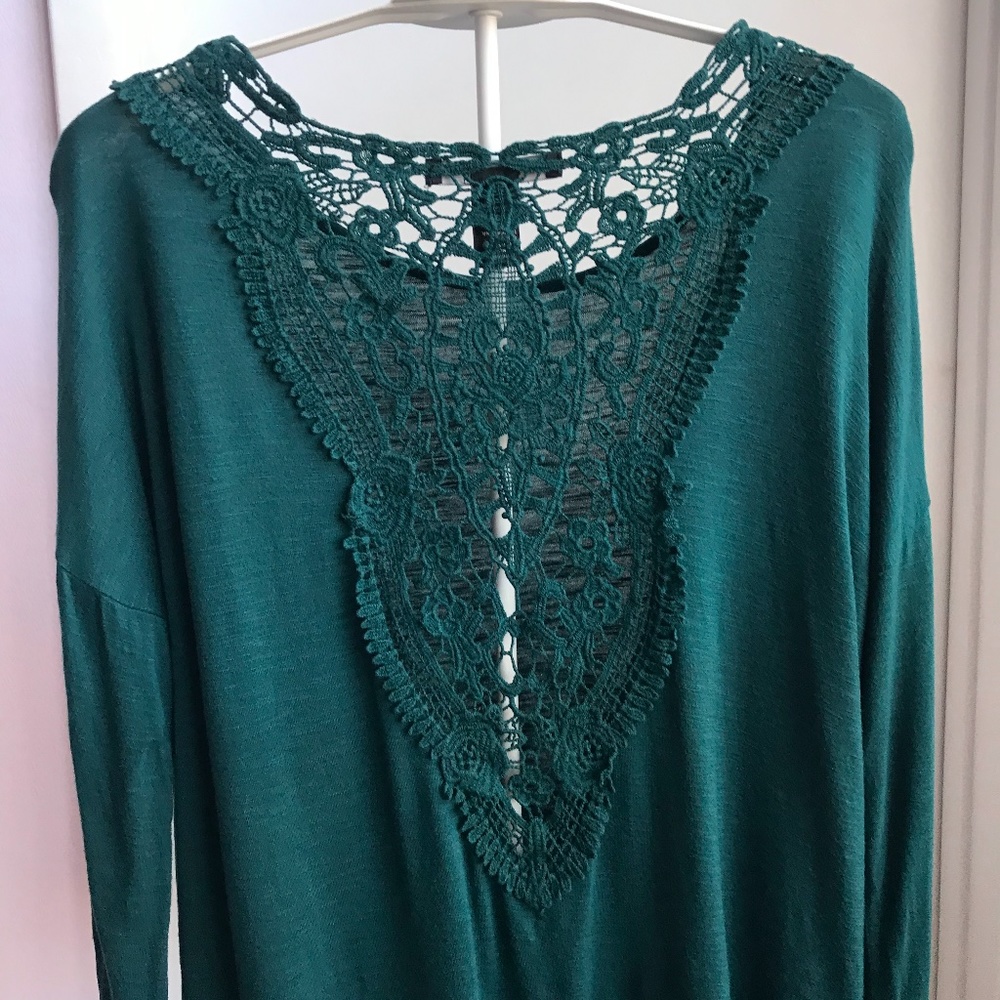 Forever 21 Dark Green Long Sleeve Crop Top - Picture 6 of 10